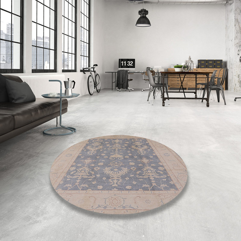 Tapis oriental brun / bleu Seller, Rond 6 pi
