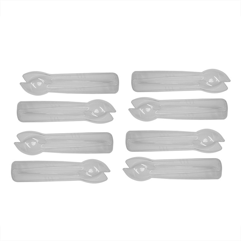 Clear Plastic Disposable Food Serving Tongs Set, 8 Pieces