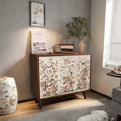 Walnut Top Decorative Cabinet with Storage