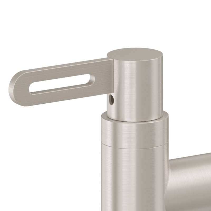 Bridge Kitchen Faucet With Sidespray - Arc Spout, Satin Nickel, With Side Spray, 62 Series Black Stick