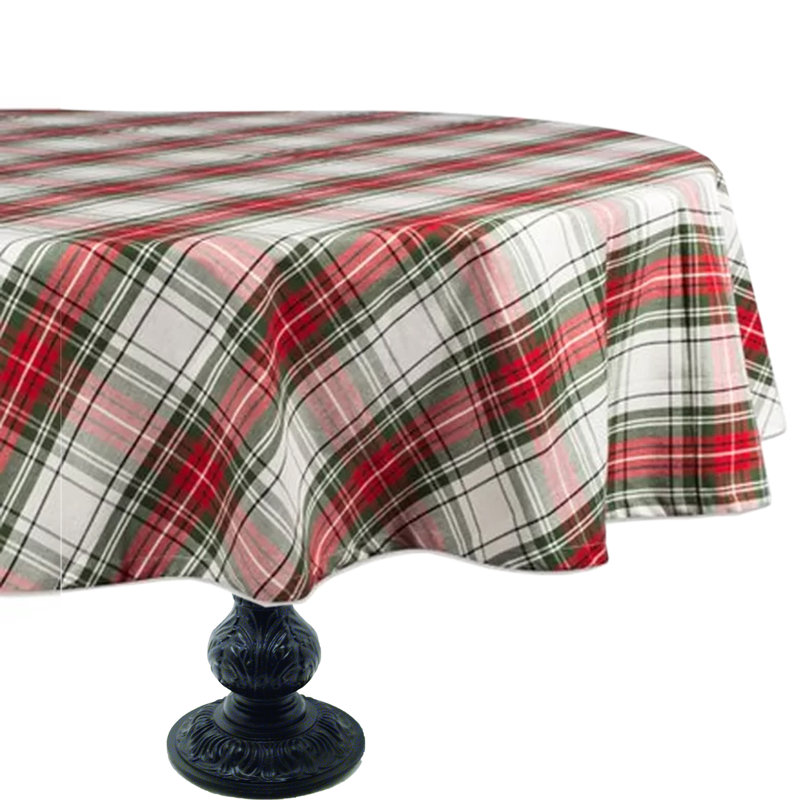 Varnum Plaid Tablecloth, 72" W Round