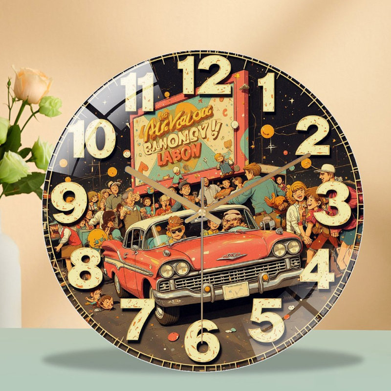 Horloge murale rétro rétro 12 po