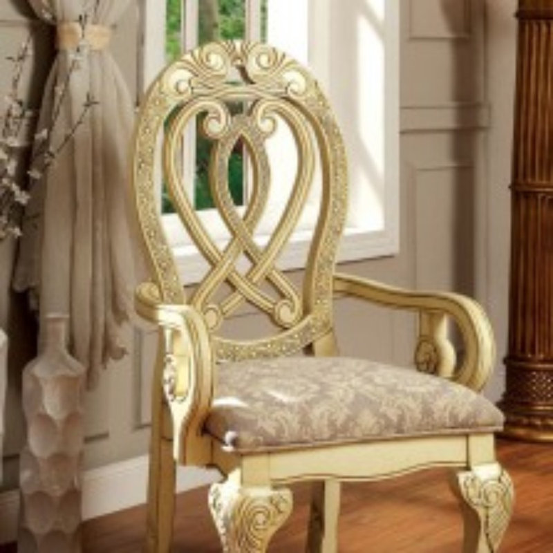 Chaise avec accoudoirs rembourrée Cardonaghy