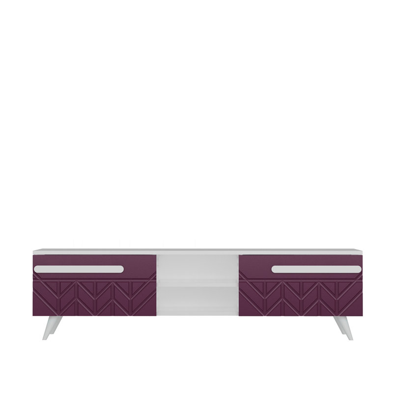 Buker Unfinished TV Stand for TVs up to 55", Damson