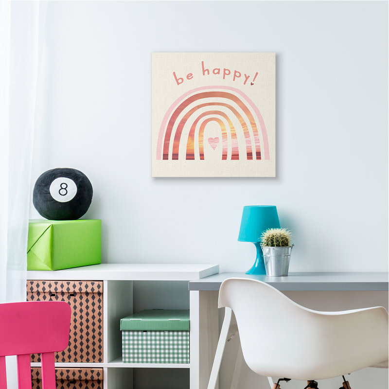 Be Be Expression, ton chaud, plage, arc-en-ciel, H 24 po x l 24 po, Toile tendue