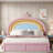Adame Upholstered Rainbow Design Bed, Velvet Princess Platform Bed with Storage Drawer, Pink-1217959558