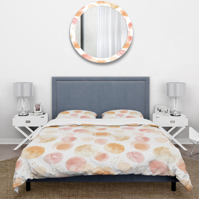 Ensemble de housse de couette rose et orange Boho Circles II - Boho, Housse de couette très grand et 2 très grandes t