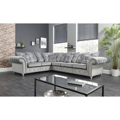 Kensington 6 Seater Velvet Large Corner Sofa