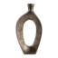 Vase moderne en métal à découpes pour décoration intérieure - Grand vase à fleurs pour table basse, décoration de cheminée ou tablette - 8 po, doré-2014407442