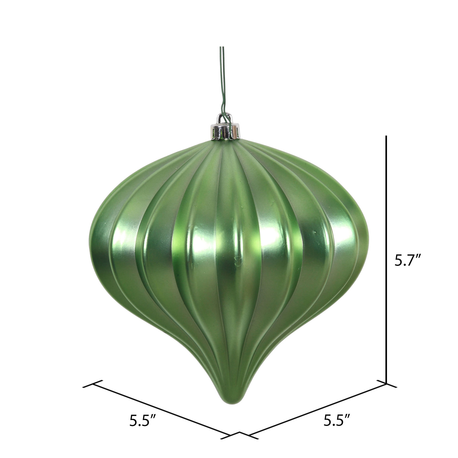 5.7" Onion Christmas Ornament UV, Celadon
