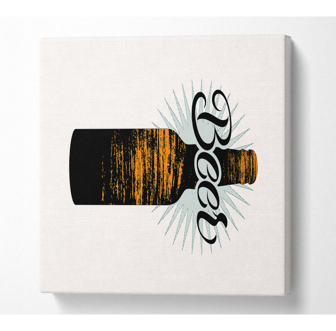 Beer Time 1 Square - Kunstdrucke auf Leinwand - Wrapped Canvas