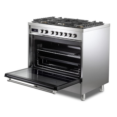 Verona Ultima 36" 5 Burner Single Dual Fuel Range Stainless