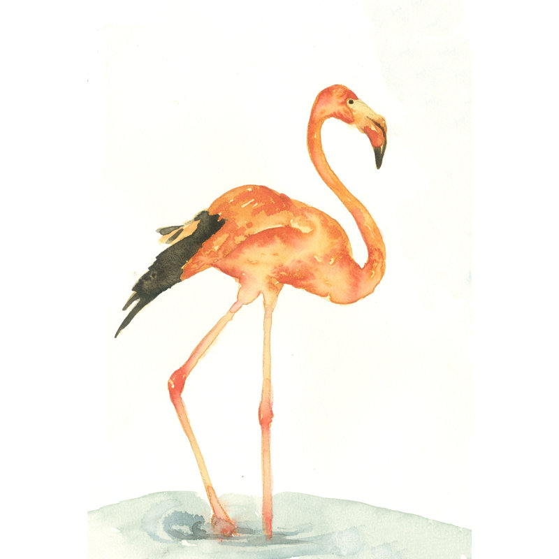 Coastal Flamingo - Painting Print, Wrapped Canvas, 91cm H x 61cm W