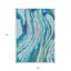 Tapis intérieur lavable abstrait 9 pi x 12 pi bleu