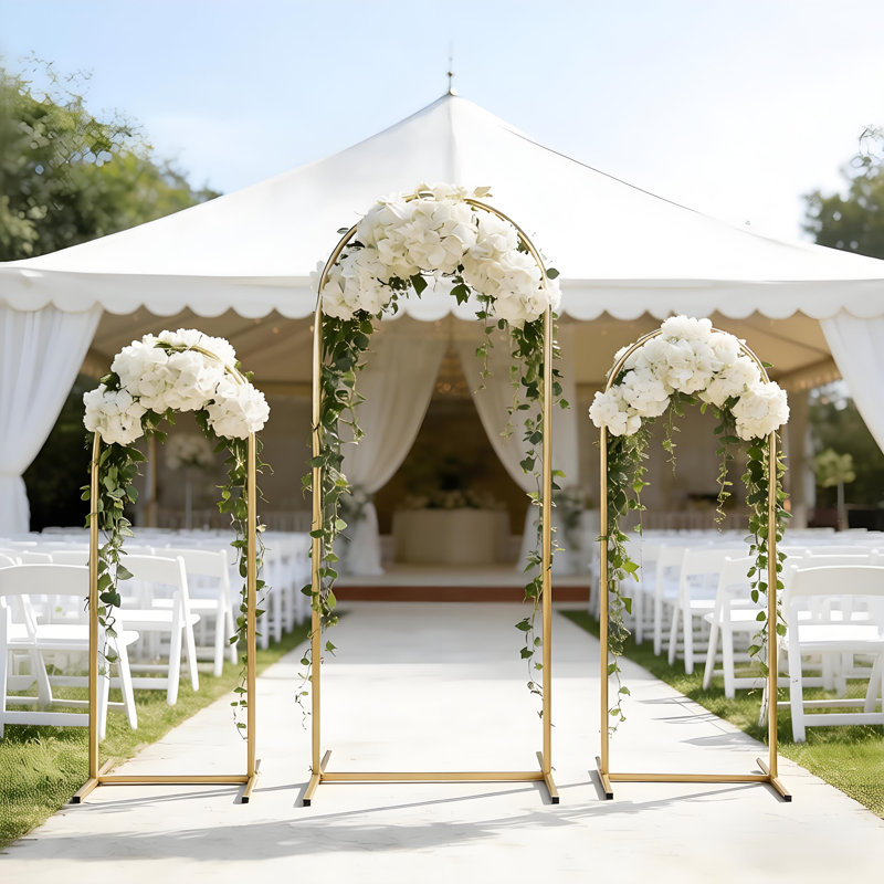 3-piece Modern Metal Arch Backdrop Stand Set