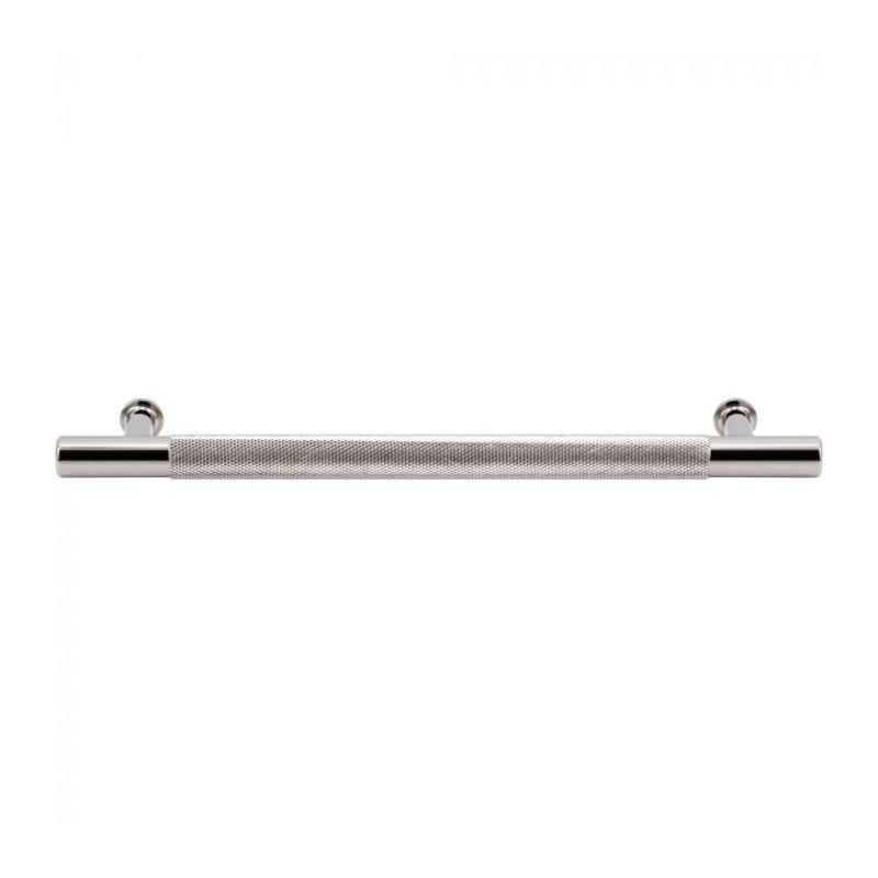 Beliza Knurled Bar Pull, Polished Nickel, 6 5/16"