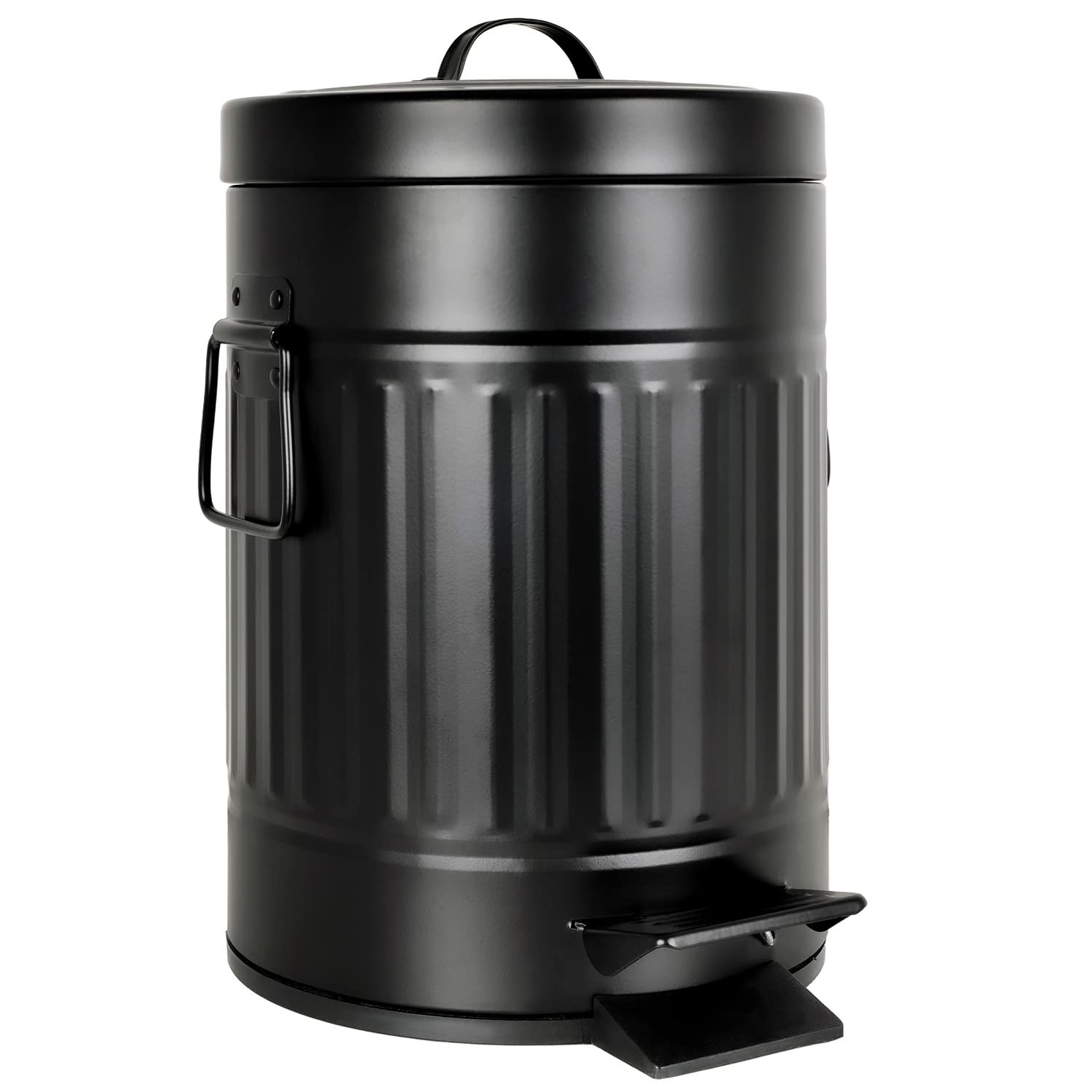 Stainless Steel Small Trash Can w/ Lid for Dog Poop Disposal (1.3