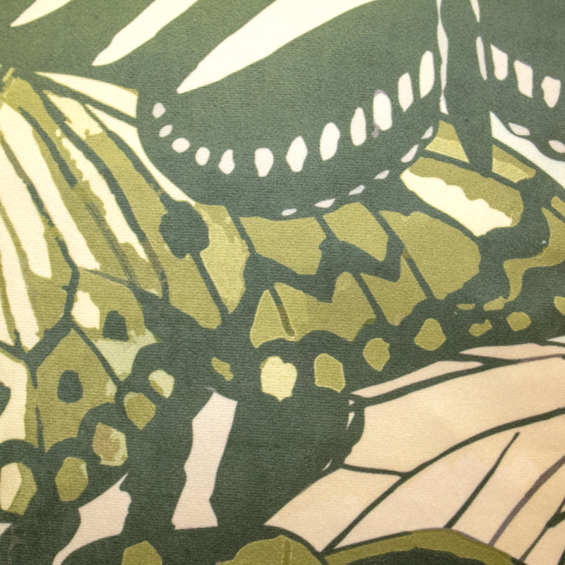  Coussin décoratif en velours et plumes, Vert