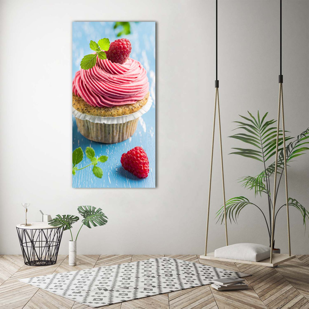 Himbeer-Cupcake - Kunstdrucke auf Leinwand - Wrapped Canvas