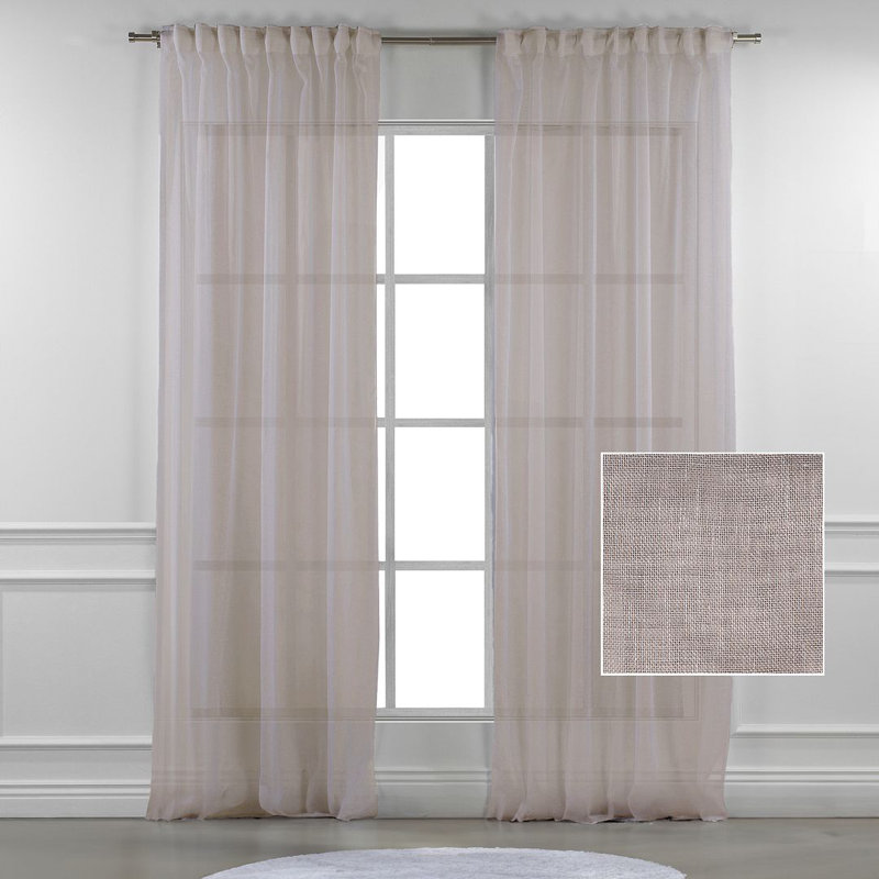 Lin simple extra long et très large sur mesure, Beige foncé, L 100 po x L 95 po