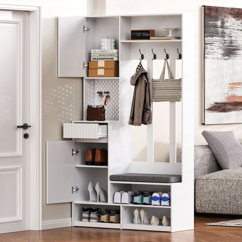 Hall Tree 100cm Wide, White