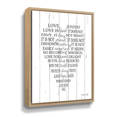 «Love is patient», art textuel