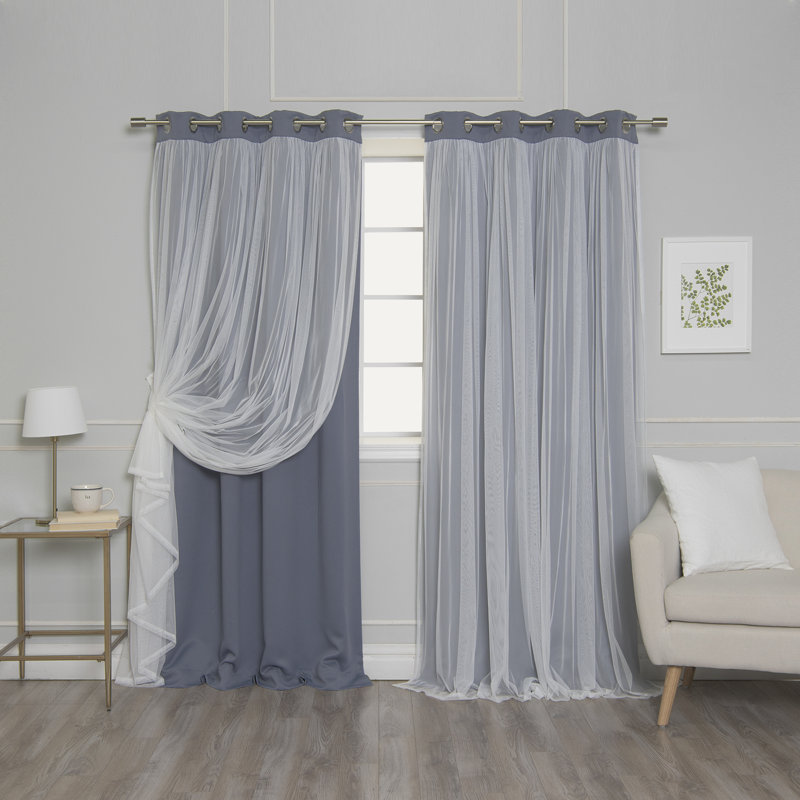 Rideau en polyester Allisin, Pierre