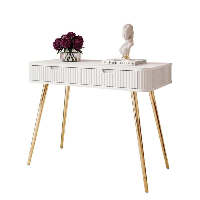 Console Table Pana, Gold, White