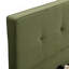 Structure de lit en velours, lit plateforme tapissier avec tête de lit capitonnée incurvée, coins carrés doux, vert olive