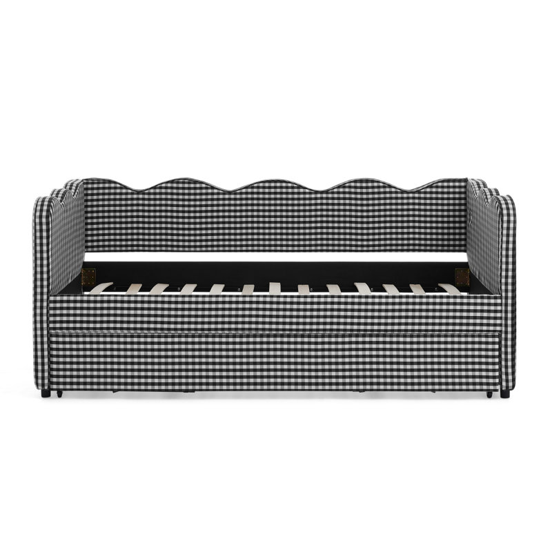 Lit de jour Cozy Gingham, Black Linen, Black