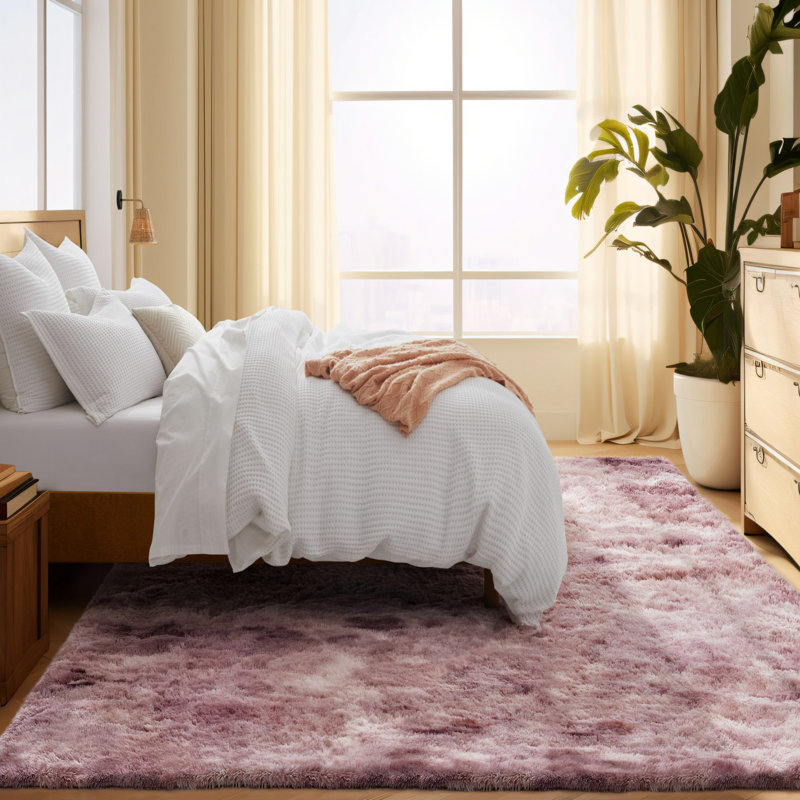 Adeolu Solid Colour Shag Area Rug, Runner 60 x 220cm