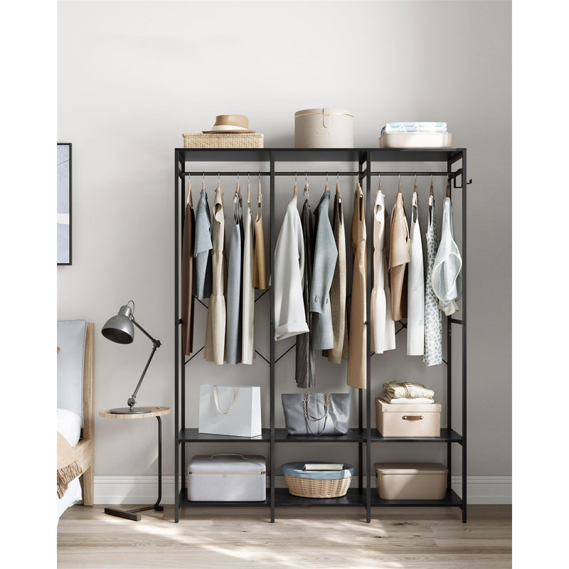 Ellender 141cm Clothing Rack, Ebony Black