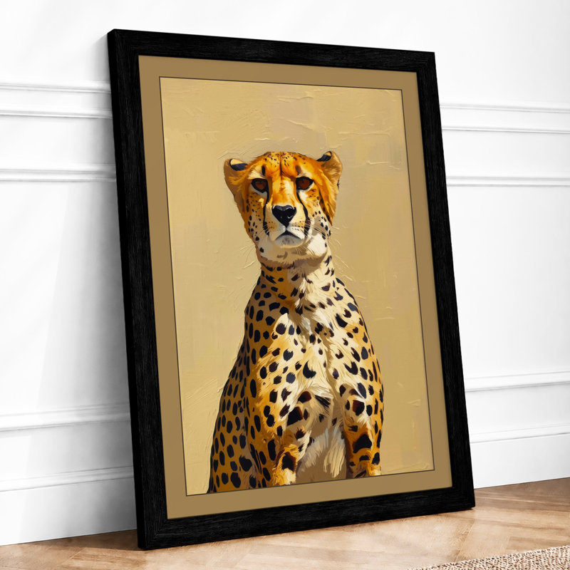 Cheetah Portrait Modern - Framed Print, A1 - 84.1 x 59.4 cm, Black