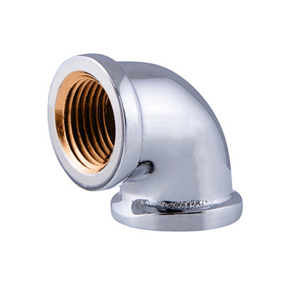 Supplygiant Chrome Plated Brass 90 Degree Elbow Pipe Fitting Connector for Water Supply Lines Premium Quality
