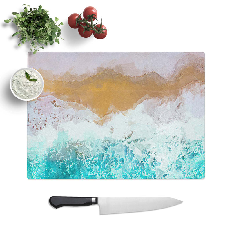 Tempered Glass Beach on the Almafi Coast Chopping Board, 28.5 cm W x 20 cm L