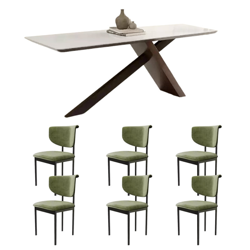 Ensemble de table de salle à manger rectangulaire de style français, H 29,5 po x L 78,7 po x l 35,4 po, Blanc
