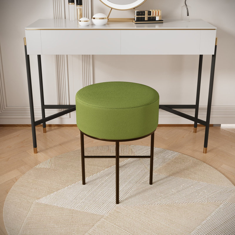 Tabouret de coiffeuse à coussins ronds PC, Vert