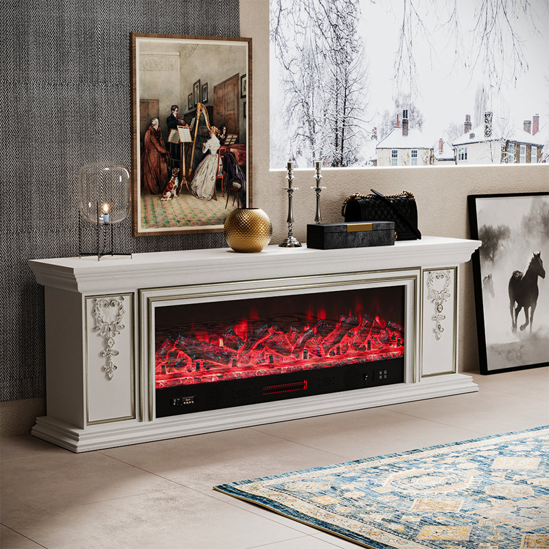 Thornville 180cm w Electric Fireplace with remote control and bluetooth, Multiple Flame Colours, and 1500w