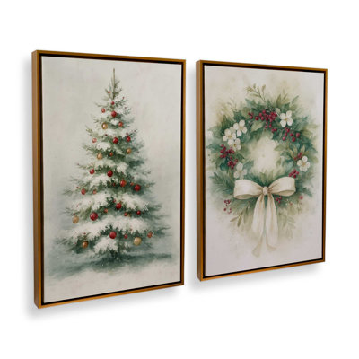 Evergreen Elegance Set of 2 Canvas Prints