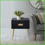 Table basse compacte noire et dorée avec 2 tiroirs - Rangement peu encombrant pour les petites pièces-577646872