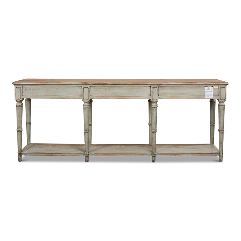 Chantal 93'' W Solid Wood Console Table, Natural Pine/Sage