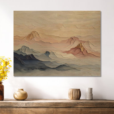 Pastel Horizon Dream - Art mural en bois Nature