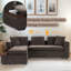 Canapé modulaire en L Luxury Chenille - canapé rembourré 93,7 po avec sièges profonds, rangement caché et coussins assortis-2059542322