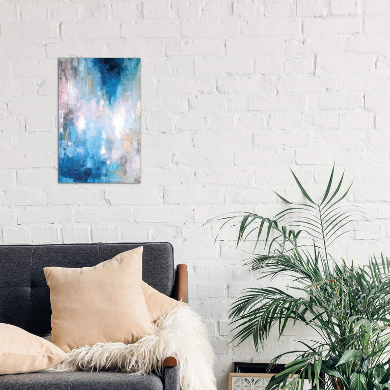 Abstract Rain V by Radiana Christova - Wrapped Canvas Painting, 66.04 cm H x 45.72 cm W x 1.91 cm D, No Frame