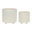 Ensemble de 2 pots d'intérieur, base à pieds, impression tribale grise et blanche-122359277