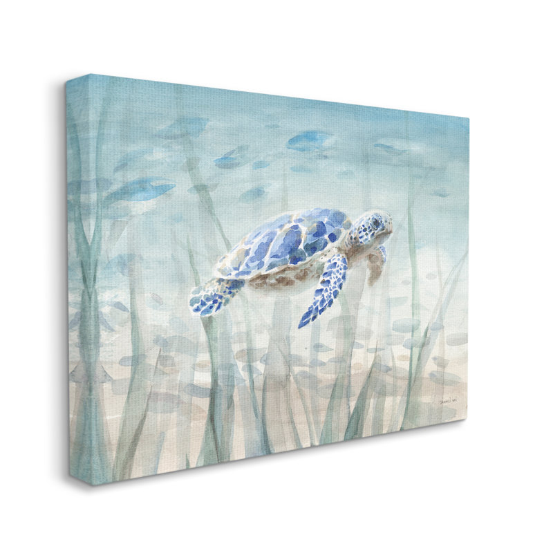 Art mural sur toile surdimensionné, bébé tortue de mer, Toile tendue, H 24 po x l 30 po