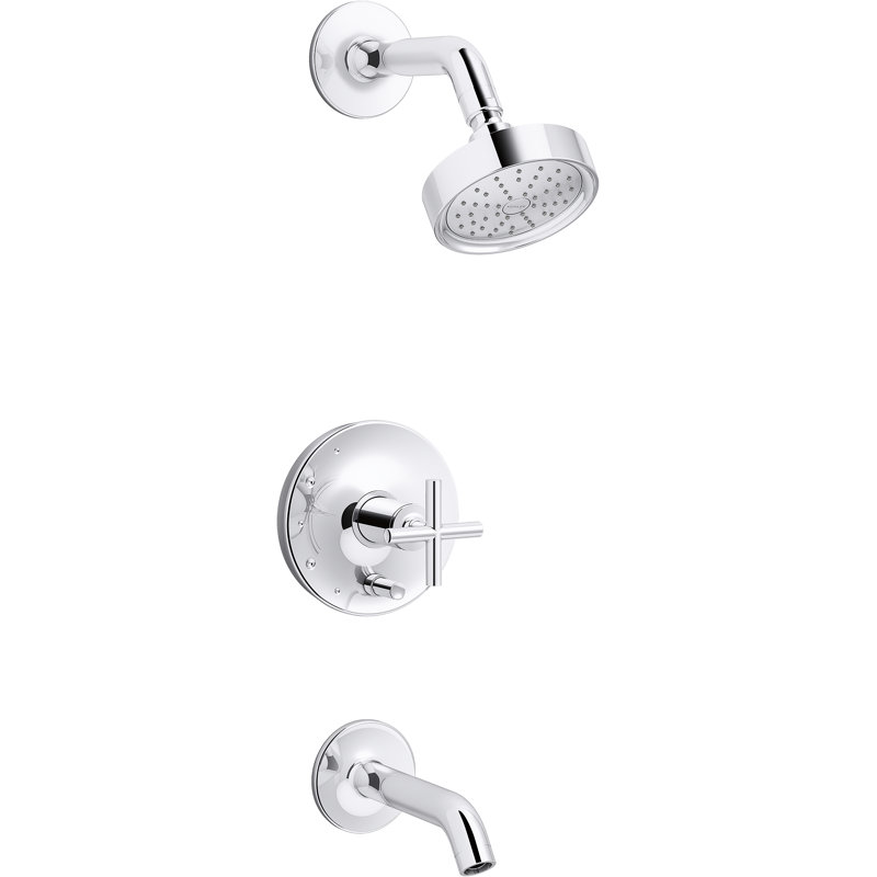 Purist Tub and Shower Faucet, Cross, Polished Chrome