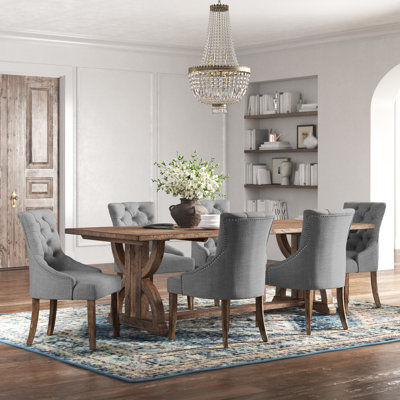 Aldrina 6 - Person Trestle Dining Set