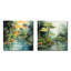 «Tropical Jungle River I», ensemble d'art mural sur toile bord de mer tropical-102587081-102587085