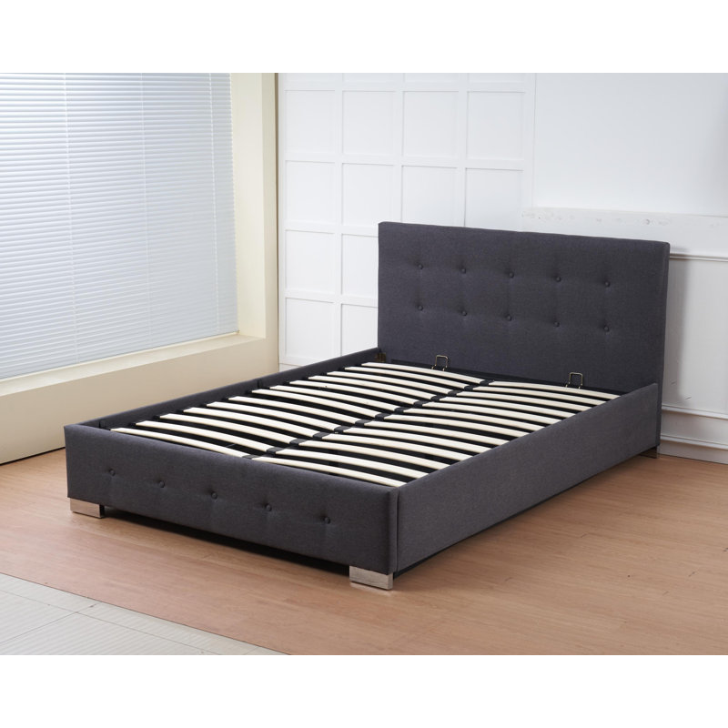 Ottoman Bed, Charcoal, Double (4'6)